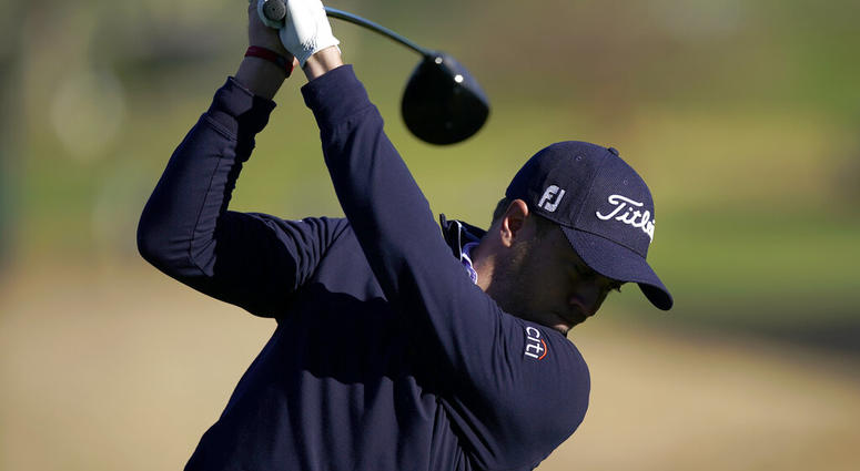 Justin Thomas tees off on the ninth hole as third round play continues during the Genesis Open golf tournament at Riviera Country Club on Sunday, Feb. 17, 2019, in the Pacific Palisades area of Los Angeles. Justin Thomas tees off on the ninth hole as third round play continues during the Genesis Open golf tournament at Riviera Country Club on Sunday, Feb. 17, 2019, in the Pacific Palisades area of Los Angeles.