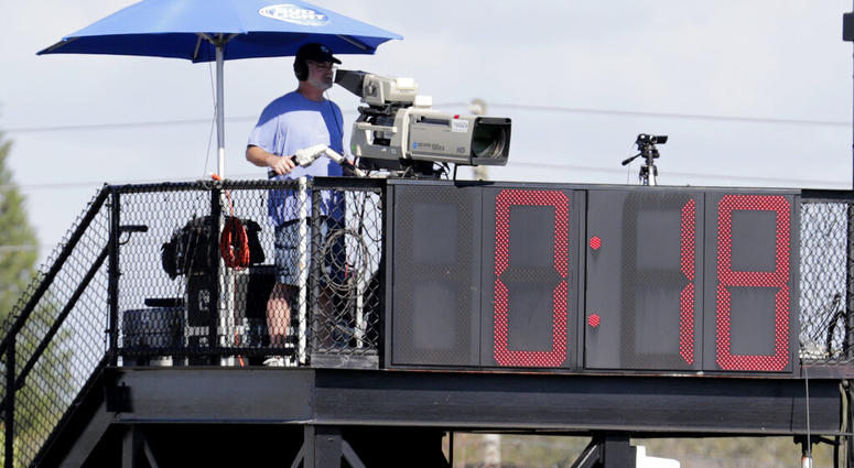 The pitch clock runs during a spring training baseball game between the Philadelphia Phillies and Pittsburgh Pirates, Saturday, Feb. 23, 2019, in Clearwater, Fla. The pitch clock runs during a spring training baseball game between the Philadelphia Phillies and Pittsburgh Pirates, Saturday, Feb. 23, 2019, in Clearwater, Fla.