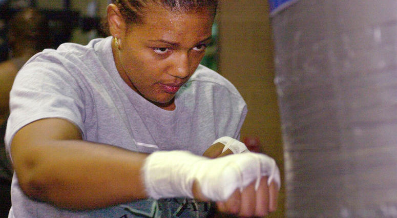 Freeda Foreman works out in a gym in Las Vegas Freeda Foreman works out in a gym in Las Vegas