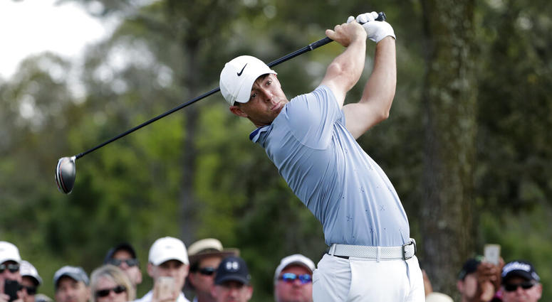 Rory McIlroy, of Northern Ireland, tees off on the ninth hole during the second round of The Players Championship golf tournament Friday, March 15, 2019, in Ponte Vedra Beach, Fla. Rory McIlroy, of Northern Ireland, tees off on the ninth hole during the second round of The Players Championship golf tournament Friday, March 15, 2019, in Ponte Vedra Beach, Fla.