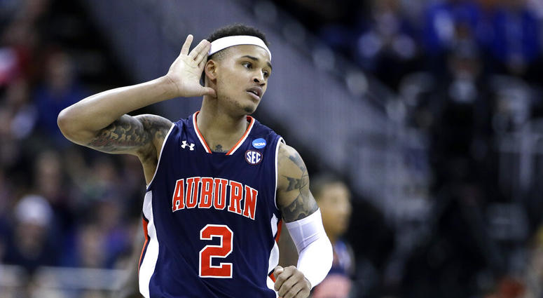 Auburn's Bryce Brown (2) celebrates during the second half of the Midwest Regional final game against Kentucky in the NCAA men's college basketball tournament Sunday, March 31, 2019, in Kansas City, Mo AP DO NOT USE