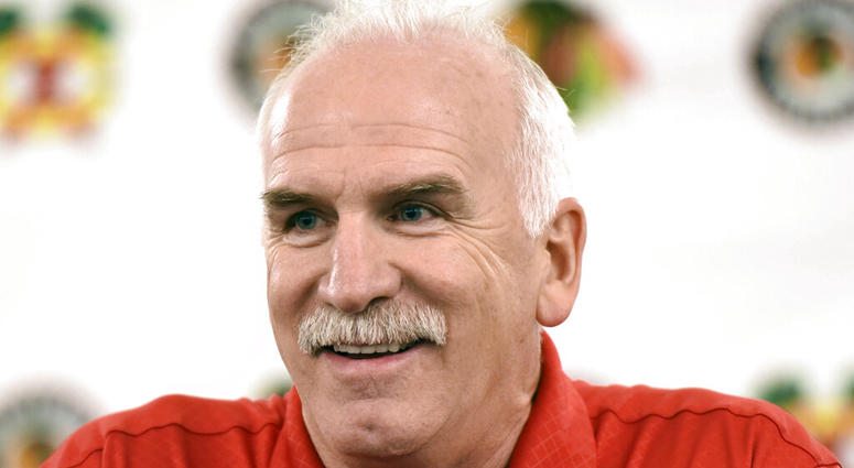 In this July 21, 2017 file photo, Chicago Blackhawks' head coach Joel Quenneville speaks at a news conference during the NHL hockey team's convention in Chicago AP DO NOT USE
