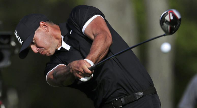 Brooks Koepka drives off the 12th tee during the third round of the PGA Championship golf tournament, Saturday, May 18, 2019, at Bethpage Black in Farmingdale, N.Y. Brooks Koepka drives off the 12th tee during the third round of the PGA Championship golf tournament, Saturday, May 18, 2019, at Bethpage Black in Farmingdale, N.Y.