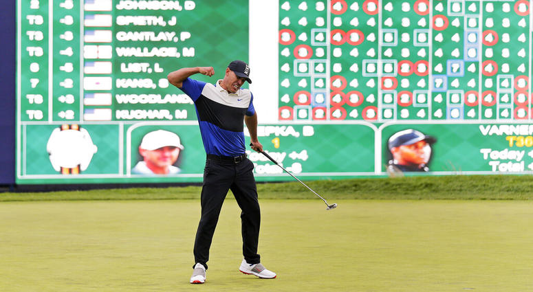 Brooks Koepka reacts after winning the PGA Championship golf tournament, Sunday, May 19, 2019, at Bethpage Black in Farmingdale, N.Y. ( Brooks Koepka reacts after winning the PGA Championship golf tournament, Sunday, May 19, 2019, at Bethpage Black in Farmingdale, N.Y. (
