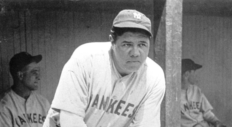 New York Yankees' Babe Ruth, who was injured, stands in the dugout during the baseball team's game at Cleveland New York Yankees' Babe Ruth, who was injured, stands in the dugout during the baseball team's game at Cleveland