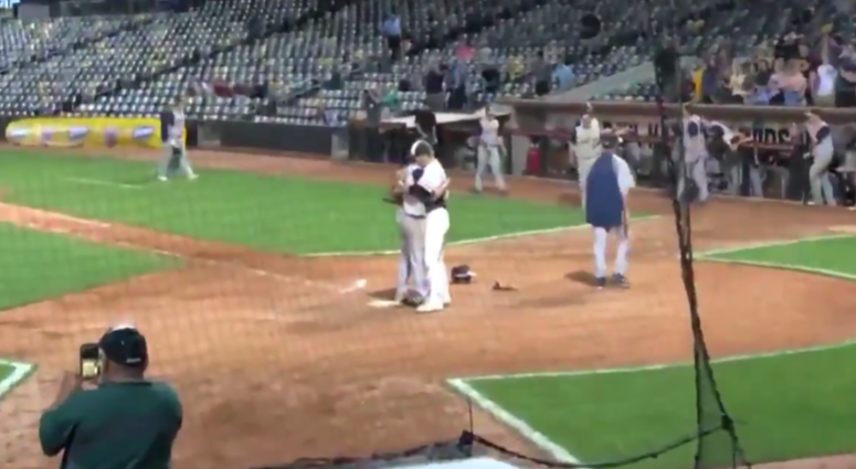 Baseball Players Hug Baseball Players Hug