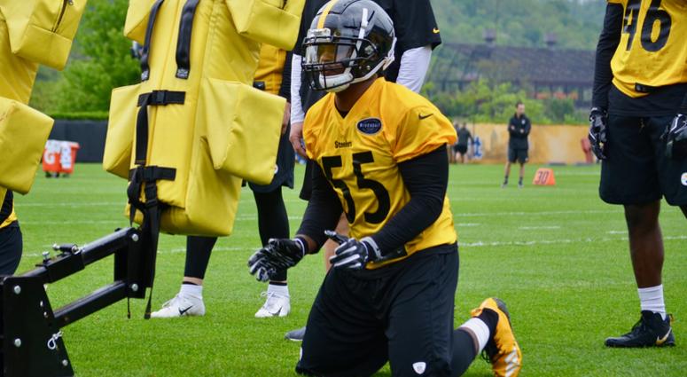 Steelers LB Devin Bush at rookie minicamp in May, 2019