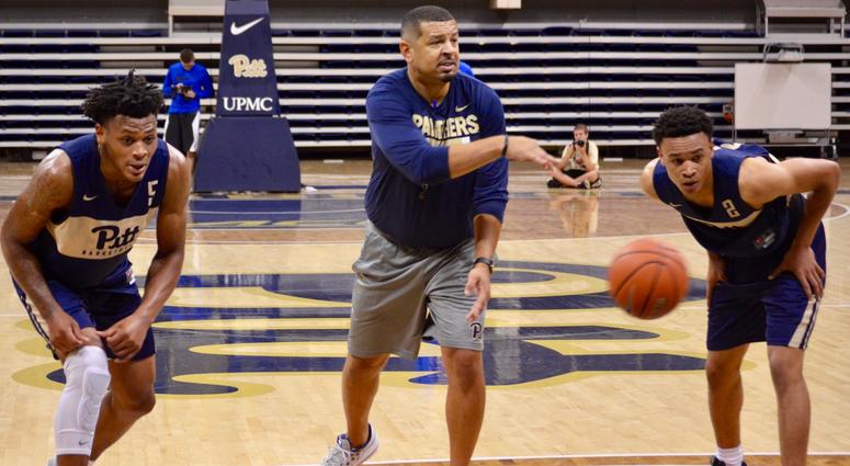 Pitt basketball coach Jeff Capel at practice in 2018