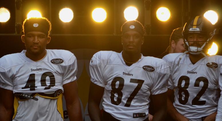 Steelers Christian Scotland-Williamson, Pharaoh McKeever and Bucky Hodges at Heinz Field