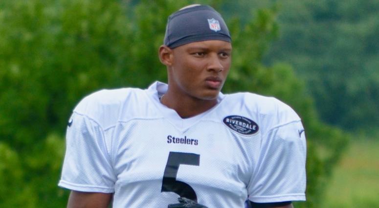 Steelers QB Josh Dobbs looks on during 2018 training camp