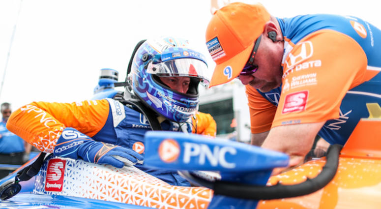 PNC Bank Chip Ganassi Racing's Scott Dixon Straps Into His Car Before Heading Out Onto Indianapolis Motor Speedway Chip Ganassi Racing's Scott Dixon's No. 9 PNC Bank Honda For Indianapolis 500