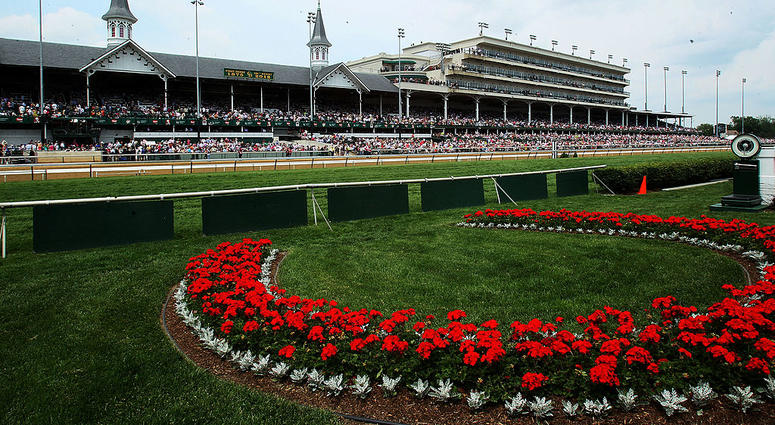 MAY 04: The Kentucy Derby winner's circle is seen during the 138th running of the Kentucky Oaks at Churchill Downs on May 4, 2012 in Louisville, Kentucky.