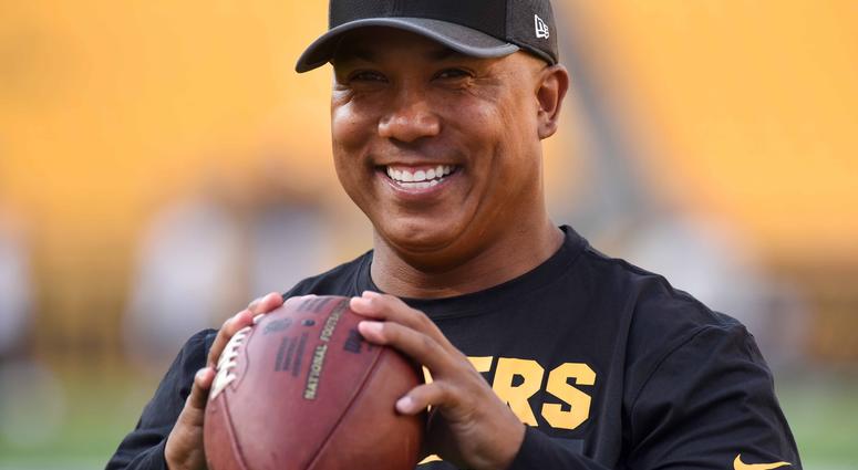 Former Pittsburgh Steelers wide receiver Hines Ward throws the ball with fans before the Pittsburgh Steelers play the Indianapolis Colts at Heinz Field. Former Pittsburgh Steelers wide receiver Hines Ward throws the ball with fans before the Pittsburgh Steelers play the Indianapolis Colts at Heinz Field.