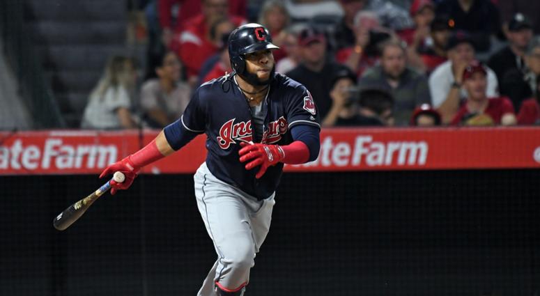Cleveland Indians first baseman Carlos Santana Cleveland Indians first baseman Carlos Santana