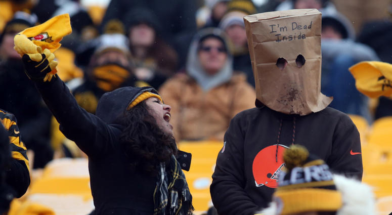 Steelers and Browns fans Steelers and Browns fans