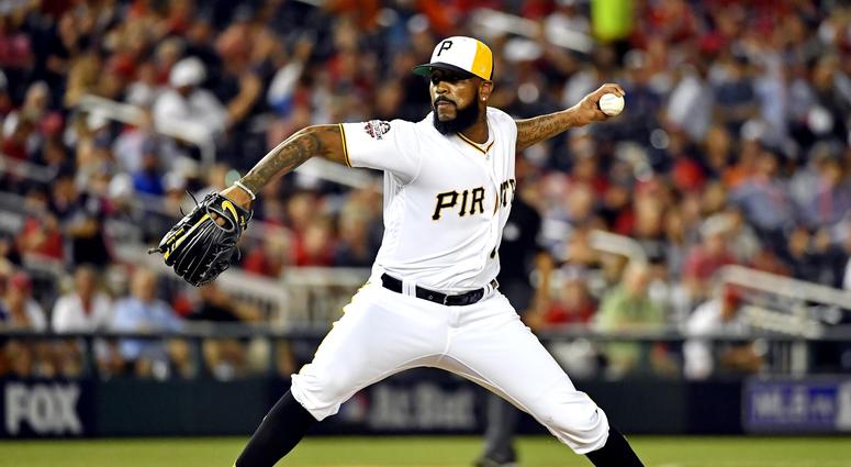 Pirates Closer Felipe Vazquez pitches in the 7th inning of the 2018 All-Star Game in Washington D.C.