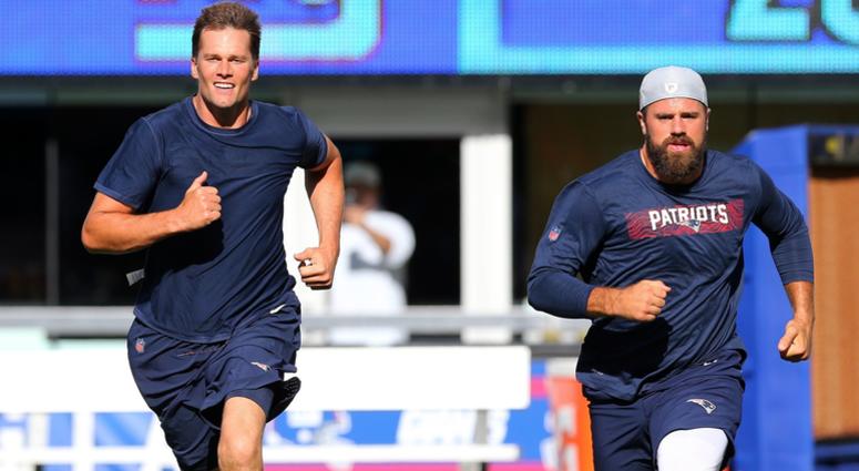 Tom Brady warning up before a preseason game