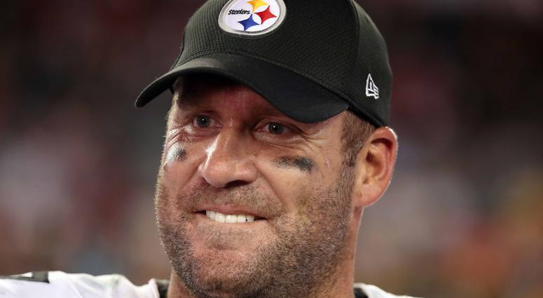 Ben Roethlisberger Celebrates after a victory against Tampa Bay