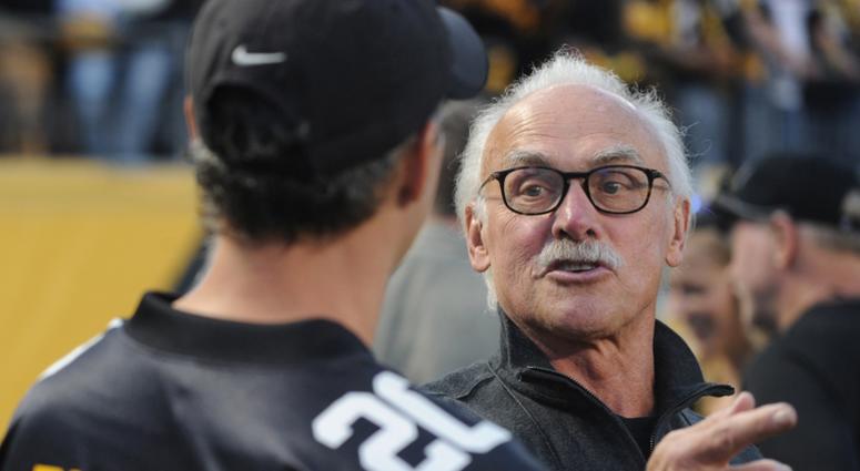Sep 30, 2018; Pittsburgh, PA, USA; Former Pittsburgh Steelers great Rocky Bleier watches from the sidelines before the Steelers and Baltimore Ravens game at Heinz Field.