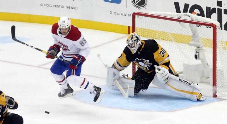 Penguins goalie Matt Murray during a game against the Montreal Canadians