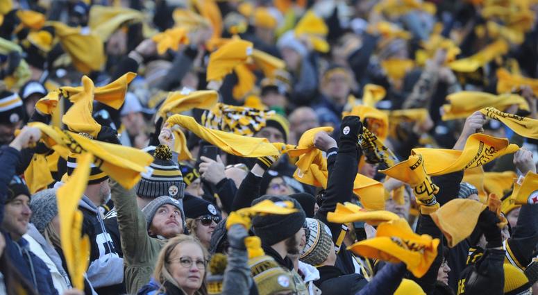 Fan cheer the Steelers at Heinz Field