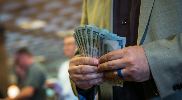 Man getting ready to gamble