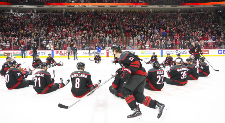 Hurricanes celebrate with duck, duck, goose Hurricanes celebrate with duck, duck, goose