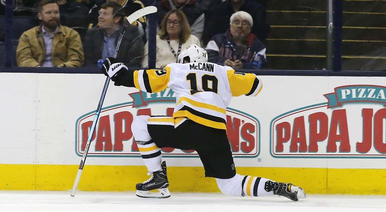 Pittsburgh Penguins center Jared McCann celebrates a goal Pittsburgh Penguins center Jared McCann celebrates a goal