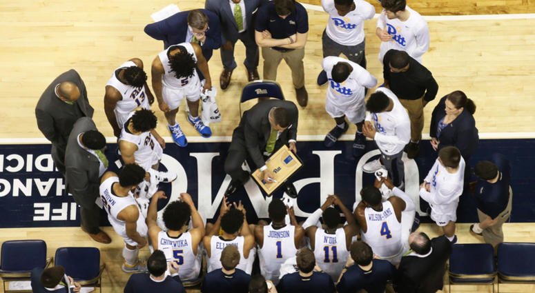 Jeff Capel talks to his team Jeff Capel talks to his team