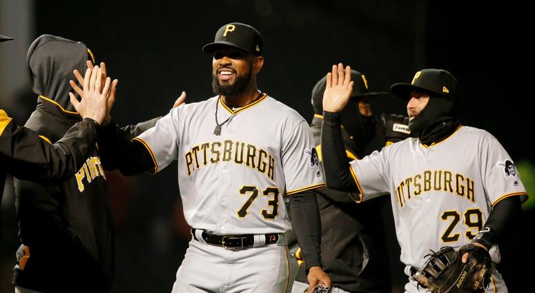 Pirates celebrate after beating Cubs 5-2
