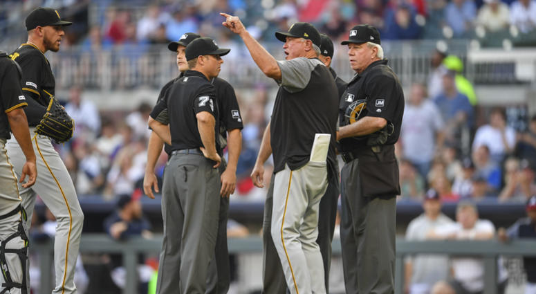 Clint Hurdle argues with umpires Clint Hurdle argues with umpires