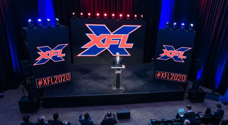 XFL Commissioner at a press conference announcing the 8 XFL cities