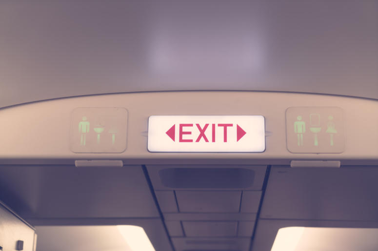 emergency exit on a plane