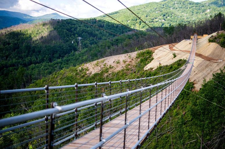 The new SkyBridge in Gatlinburg Tennessee is the longest pedestrian suspension bridge in North America,