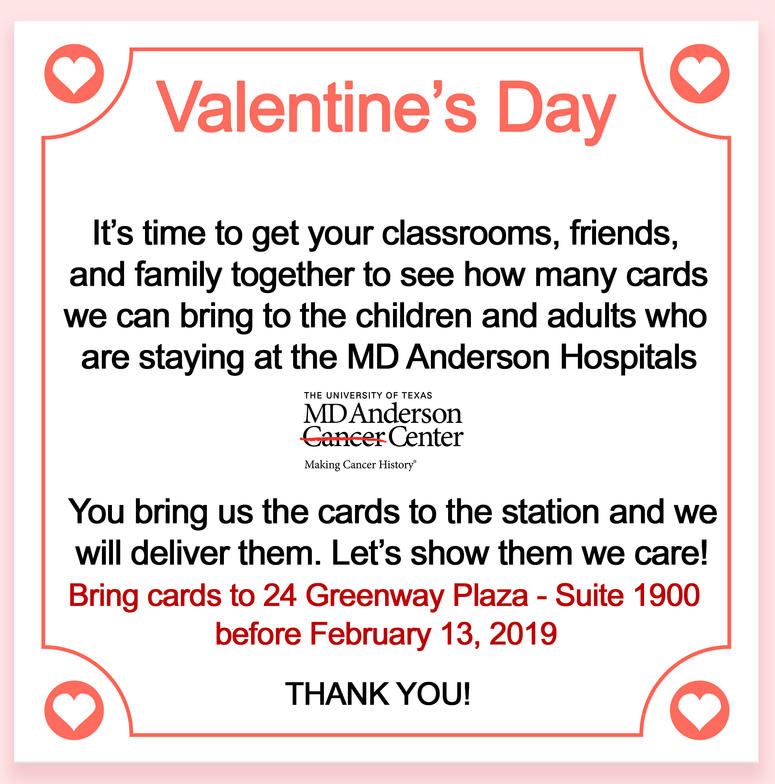 MD Anderson Valentine's Day Cards MD Anderson Valentine's Day Cards