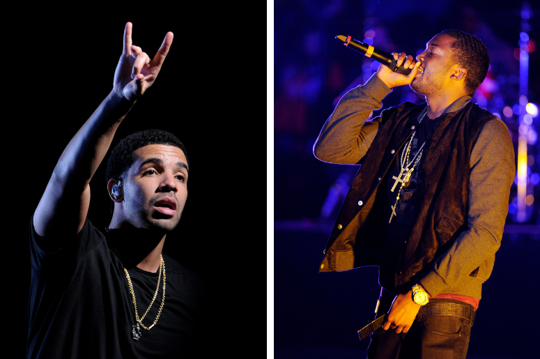 Drake | Meek Mill Singer Drake, Rapper Meek Mill performs at The Verizon Wireless Amphitheatre on May 8, 2012 in Irvine, California. /