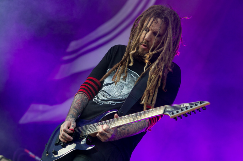 Brian Welch of Korn performing live on stage on day 3 of Leeds Festival Brian Welch of Korn performing live on stage on day 3 of Leeds Festival