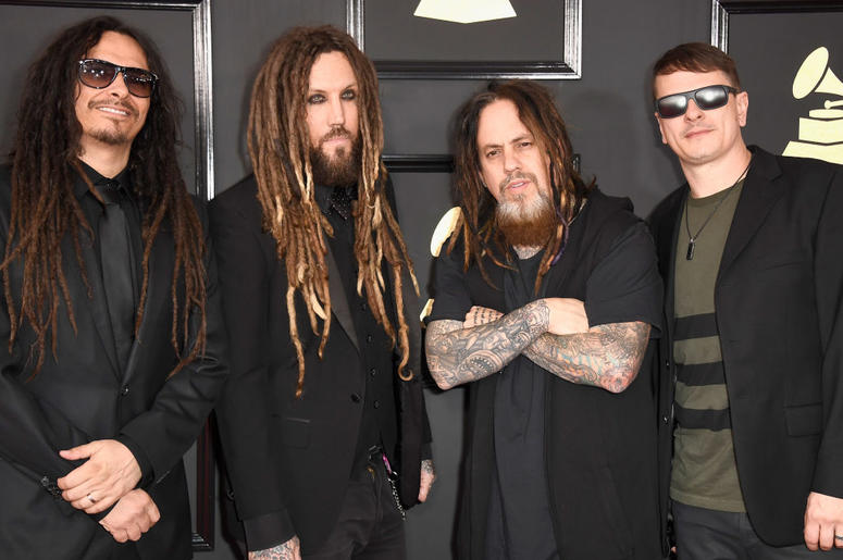 Musicians James Shaffer, Brian Welch, Reginald Arvizu, and Ray Luzier of Korn attend The 59th GRAMMY Awards at STAPLES Center on February 12, 2017 in Los Angeles, California Musicians James Shaffer, Brian Welch, Reginald Arvizu, and Ray Luzier of Korn attend The 59th GRAMMY Awards at STAPLES Center on February 12, 2017 in Los Angeles, California