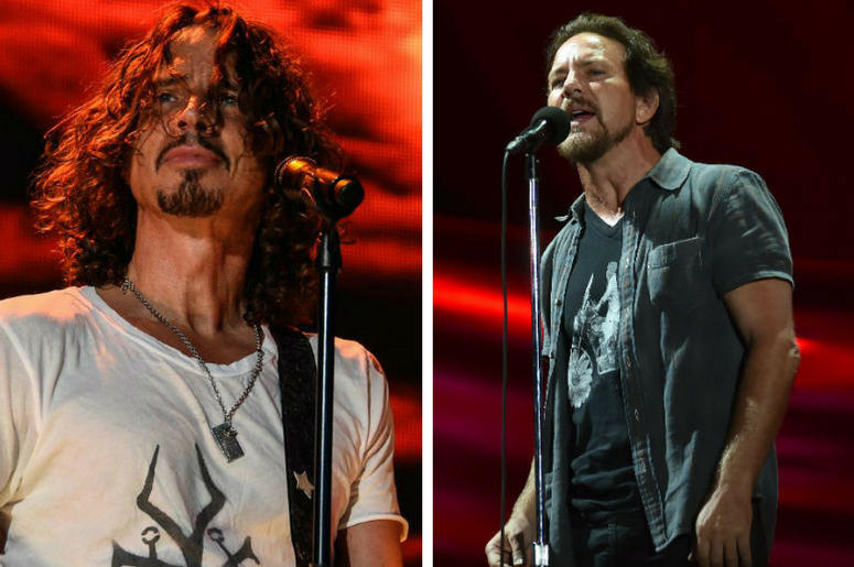 Eddie Vedder and Chris Cornell performance collage Eddie Vedder and Chris Cornell performance collage