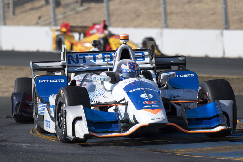 IndyCar Series driver Scott Dixon at Sonoma Raceway September 17, 2017; Sonoma, CA, USA; IndyCar Series driver Scott Dixon (9) drives thru turn 9 during the GoPro Grand Prix of Sonoma at Sonoma Raceway. Mandatory Credit: Kyle Terada-USA TODAY Sports