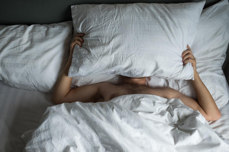 Man, Sleeping, Bed, Pillow, Snoring Man, Sleeping, Bed, Pillow, Snoring