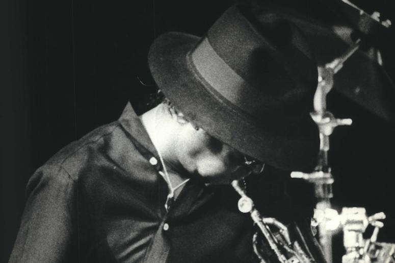 Miles Davis, Concert, Trumpet, Hat, 1983, Black and White Miles Davis, Concert, Trumpet, Hat, 1983, Black and White