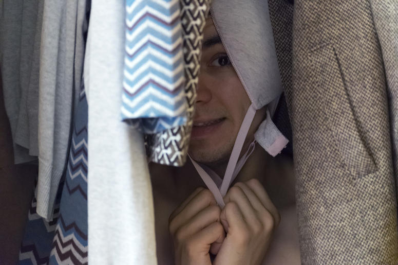 hides in closet closet