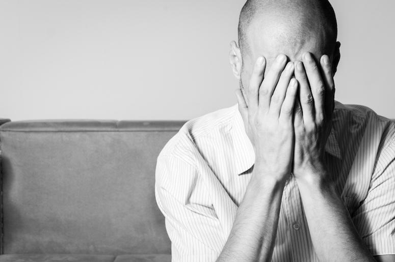 Bald, Man, Sad, Depressed, Hands Holding Head Bald, Man, Sad, Depressed, Hands Holding Head