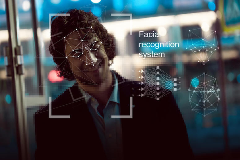 Man, Facial Recognition, Face Scan Man, Facial Recognition, Face Scan