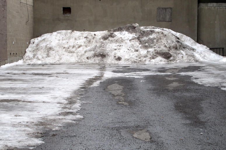 Dirty Snow, Concrete, Downtown, City, Street, Plowed, Dirt Dirty Snow, Concrete, Downtown, City, Street, Plowed, Dirt