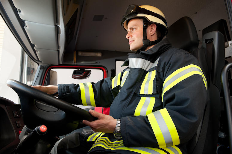Firefighter Driving Truck Firefighter Driving Truck