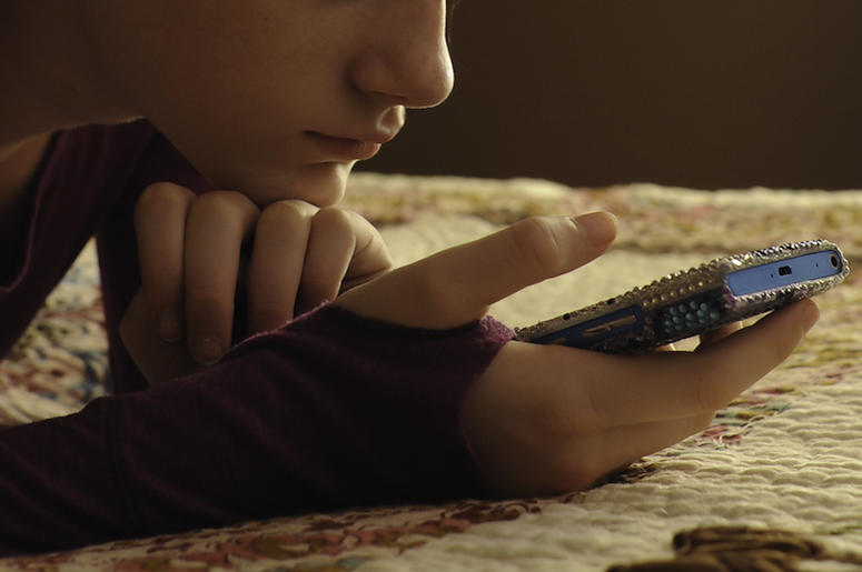 Teenager, Teen, Girl, Bedazzled, Cell Phone, Bed Teenager, Teen, Girl, Bedazzled, Cell Phone, Bed