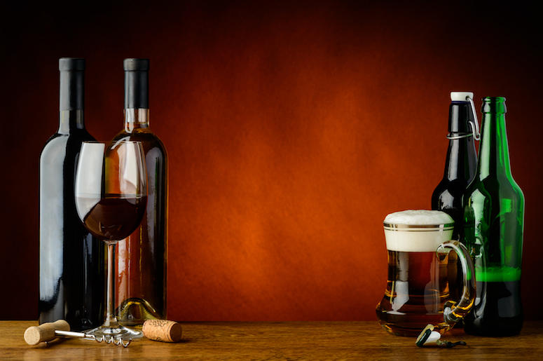 Beer, Wine, Bottles, Glasses Beer, Wine, Bottles, Glasses