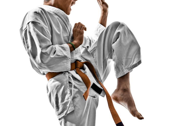 Karate, Teenager, Gi, Knee, Strike, Pose Karate, Teenager, Gi, Knee, Strike, Pose